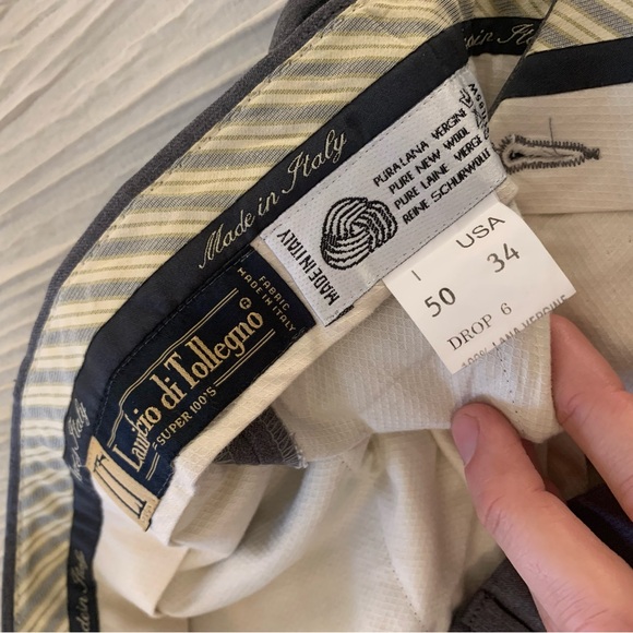 Vintage Lanifico di Tollegno 100% Wool Double Pleated High Rise pants, size 34 - Picture 5 of 5